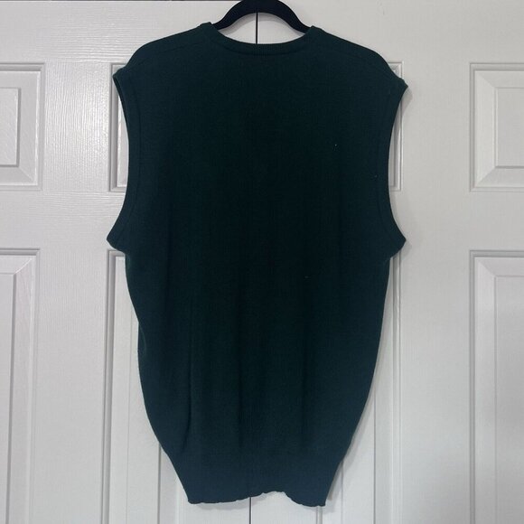 Izod Sweater Vest Green Men’s XL Vintage Crest Made in USA Preppy Golf - Picture 4 of 8